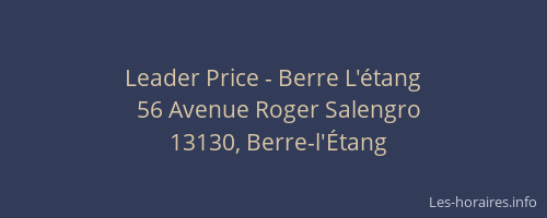 Leader Price - Berre L'étang