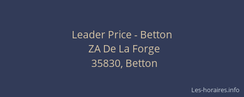 Leader Price - Betton