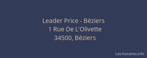 Leader Price - Béziers