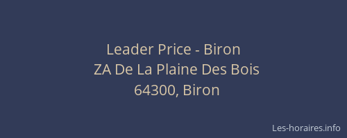 Leader Price - Biron
