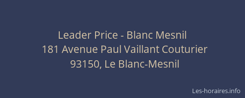 Leader Price - Blanc Mesnil