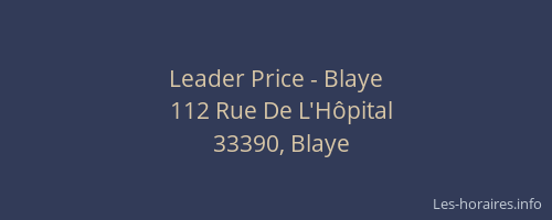 Leader Price - Blaye