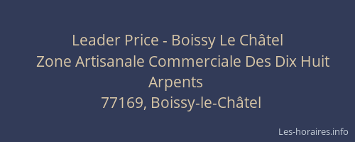 Leader Price - Boissy Le Châtel