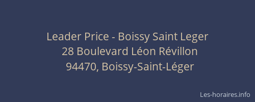 Leader Price - Boissy Saint Leger