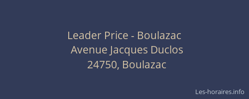 Leader Price - Boulazac
