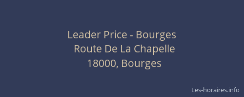 Leader Price - Bourges