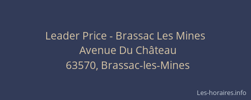 Leader Price - Brassac Les Mines