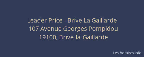 Leader Price - Brive La Gaillarde