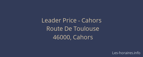 Leader Price - Cahors