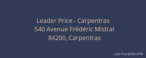 Leader Price - Carpentras