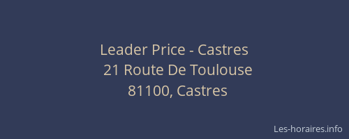 Leader Price - Castres