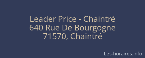 Leader Price - Chaintré