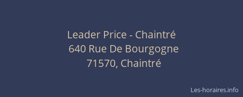 Leader Price - Chaintr&eacute;