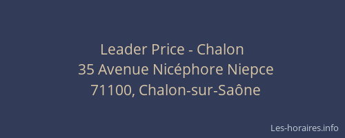 Leader Price - Chalon