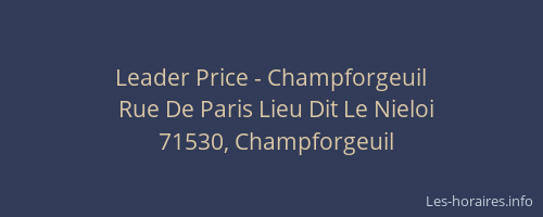 Leader Price - Champforgeuil