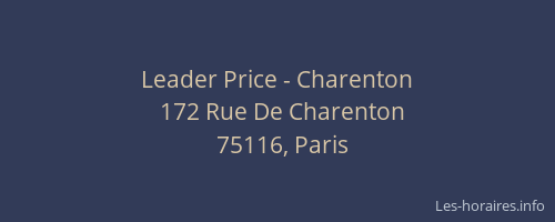 Leader Price - Charenton