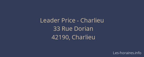 Leader Price - Charlieu