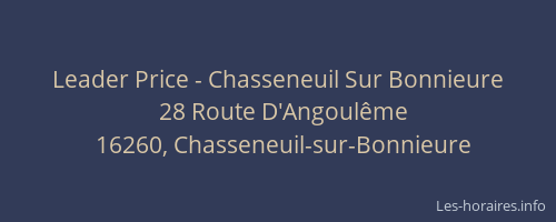 Leader Price - Chasseneuil Sur Bonnieure