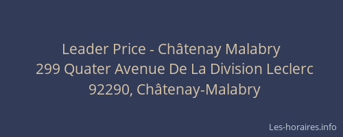 Leader Price - Châtenay Malabry