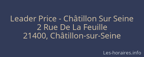 Leader Price - Châtillon Sur Seine