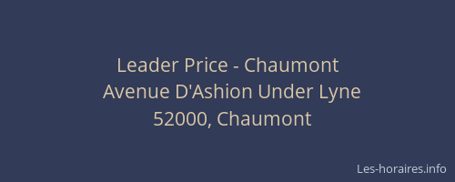 Leader Price - Chaumont