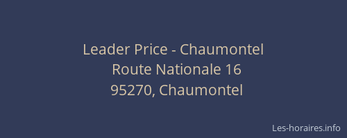Leader Price - Chaumontel