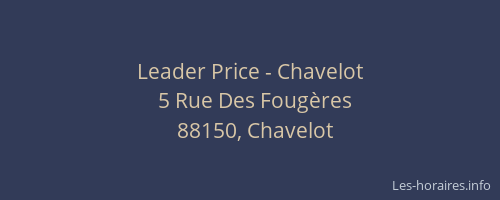 Leader Price - Chavelot