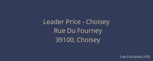 Leader Price - Choisey
