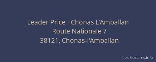 Leader Price - Chonas L'Amballan