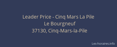 Leader Price - Cinq Mars La Pile