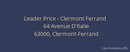Leader Price - Clermont Ferrand