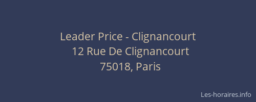 Leader Price - Clignancourt