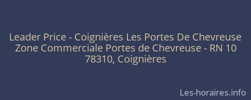 Leader Price - Coignières Les Portes De Chevreuse