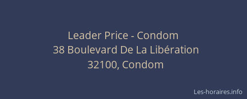 Leader Price - Condom