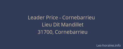 Leader Price - Cornebarrieu
