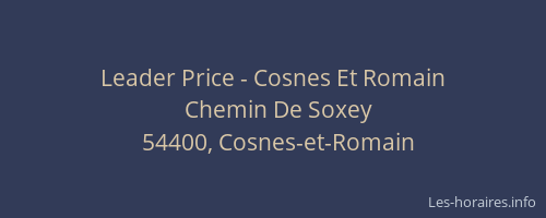 Leader Price - Cosnes Et Romain