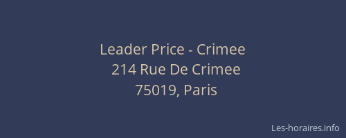 Leader Price - Crimee