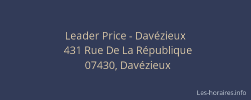Leader Price - Davézieux