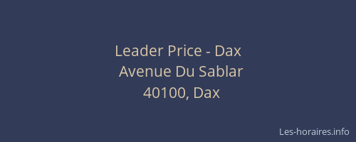 Leader Price - Dax