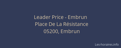 Leader Price - Embrun