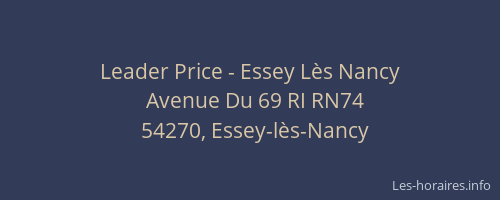 Leader Price - Essey Lès Nancy