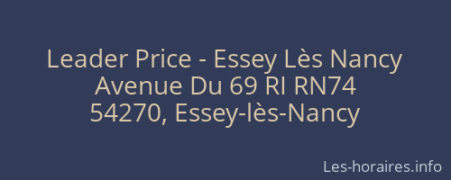 Leader Price - Essey Lès Nancy