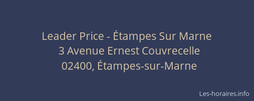 Leader Price - Étampes Sur Marne