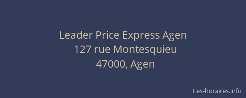 Leader Price Express Agen