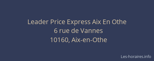 Leader Price Express Aix En Othe