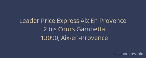 Leader Price Express Aix En Provence