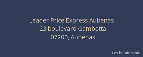 Leader Price Express Aubenas
