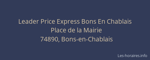 Leader Price Express Bons En Chablais