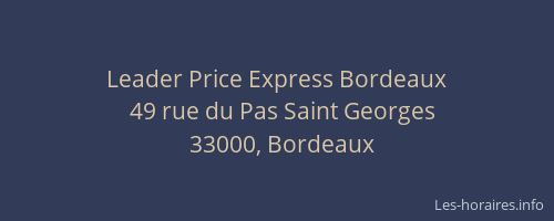 Leader Price Express Bordeaux