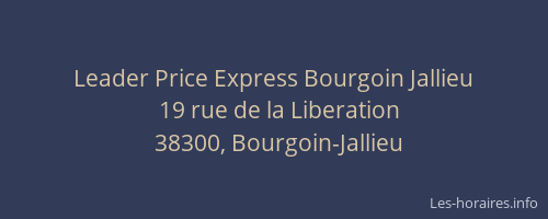 Leader Price Express Bourgoin Jallieu